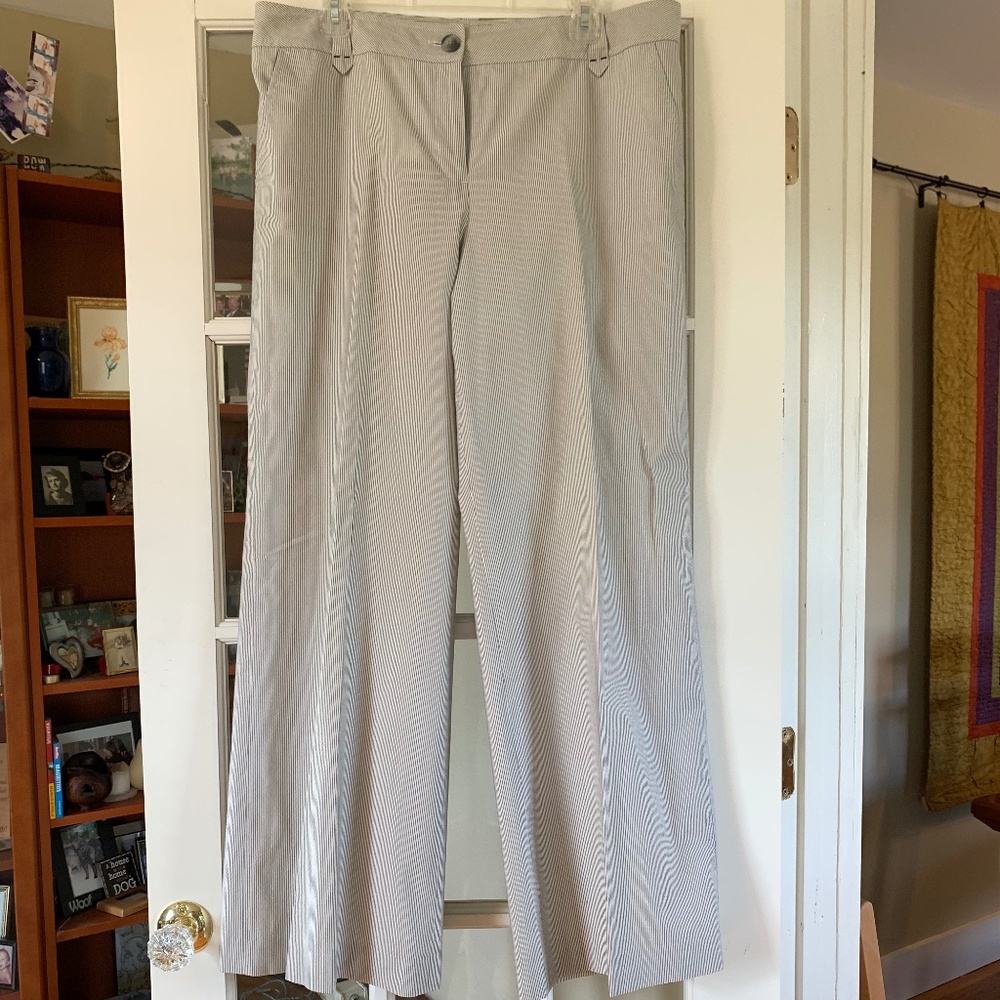 Ann Taylor Loft wide leg pinstripe dress pant Sz 14
